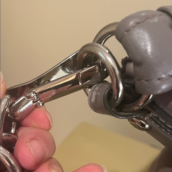 COACH Shimmery Taupe Signature Logo Shoulder Bag/Crossbody - Picture 7 of 14